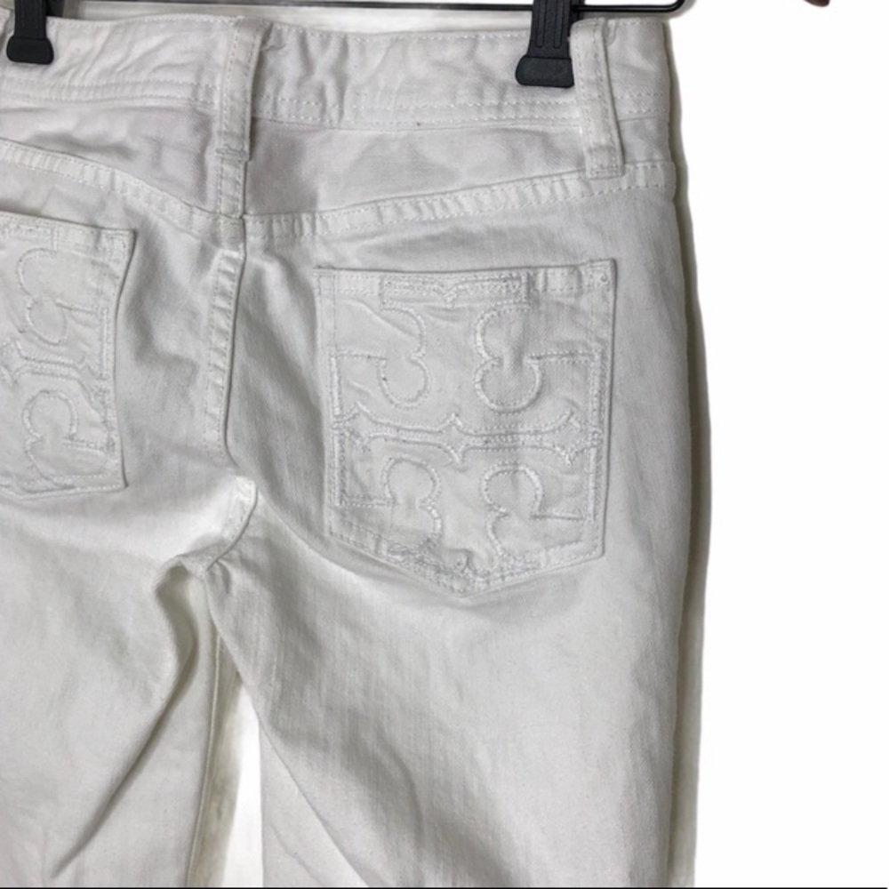 Tory Burch Classic Boot White Jeans 25 (E1) - Picture 9 of 16